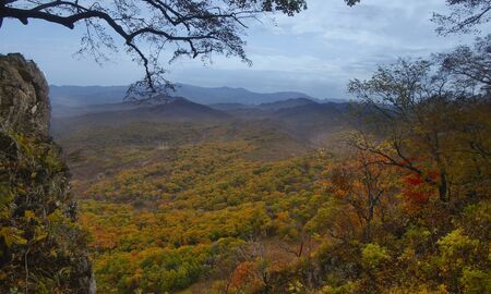 the sky and the cover showed moutain , Russia Primorieの写真素材