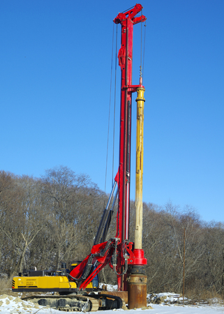 machine for drilling holes in the groundの写真素材