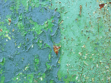 Blue and turquoise old paints on ??????の写真素材