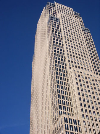 Skyscraper rising from lower right corner