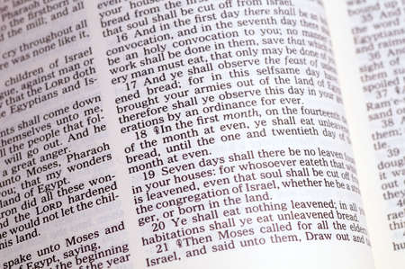 Detail of Exodus 12, Old Testament passage on the Passoverの写真素材