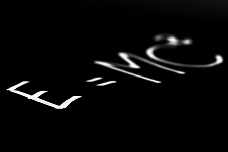 theory of relativity in white and black backgroundの写真素材