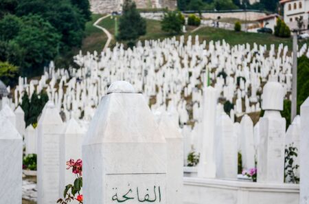 Muslim cemetery in Sarajevo, Bosniaの写真素材