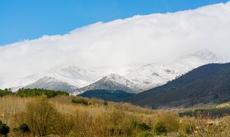 Cloudy Mountains in Extremadura, Spainの写真素材