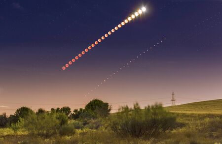 Lunar eclipse phasesの写真素材
