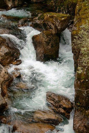 River stream passing between the rocks
