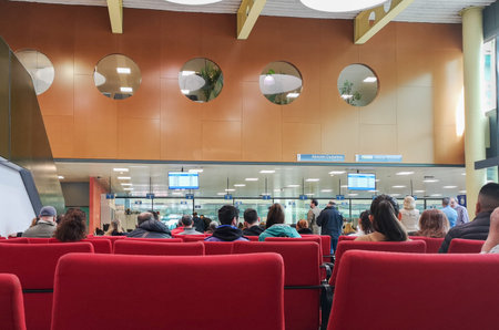 Fuenlabrada, Madrid, Spain; 10/03/2020: Photo about the bureaucracy in a waiting room of a town hall...
