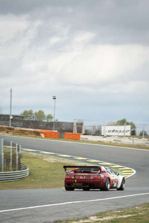 Circuit of Jarama, Madrid, Spain; April 03 2016: BMW M1 in a classic car race at the Jarama circuitのeditorial素材
