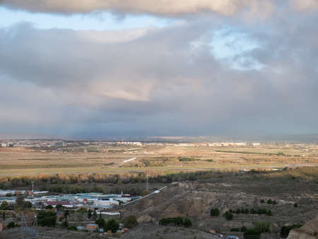 Madrid, Madrid, Spain; 11/23/2019: Airplane of the company Qatar Airways (Qatar Airways Company QCSC) taking off from Adolfo SuÃ¡rez Madrid-Barajas Airportのeditorial素材