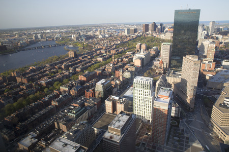 Boston's panoramic view as it is seen from Prudential towerのeditorial素材