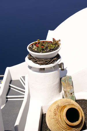 Sea view at caldera on Santorini island, Greece                   の写真素材