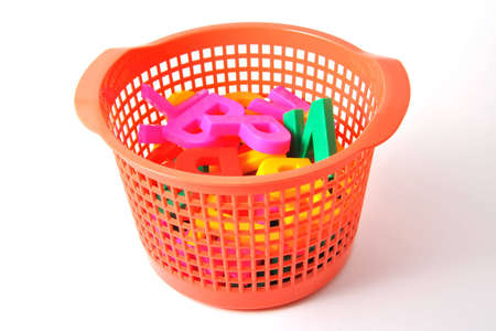 Plastic bag with the letters of the alphabetの写真素材