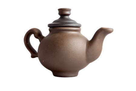 Ceramic products of foremen of Russian North  Isolated on white backgroundの写真素材