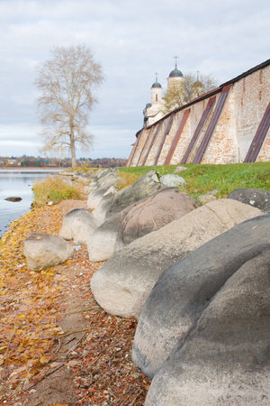 Wall of the Kirillo-Belozersky monastery. Architectural monument of Russiaの写真素材