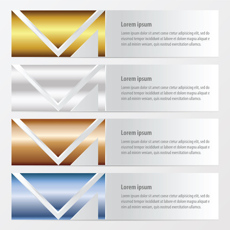 Banner vector design  gold, bronze, silver, blue colorのイラスト素材