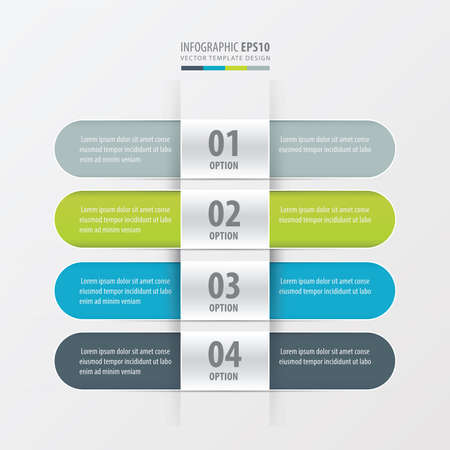 Rounded  Banner  green, blue, gray colorのイラスト素材