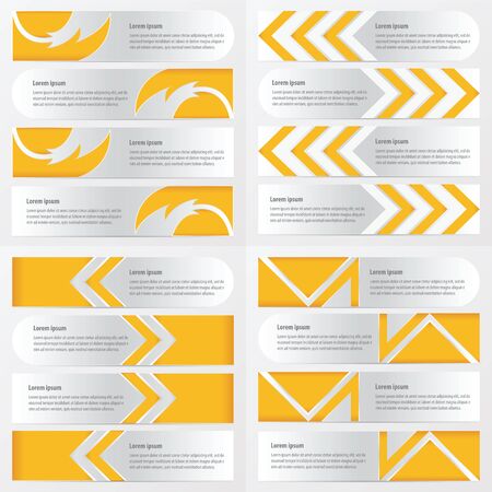 4 item yellow color design bannerのイラスト素材