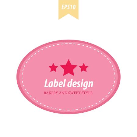 retro bakery style label pink colorのイラスト素材