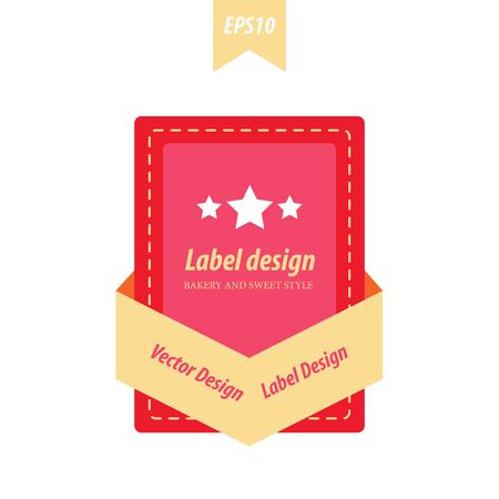 Rectangle label yellow, pink, red colorのイラスト素材
