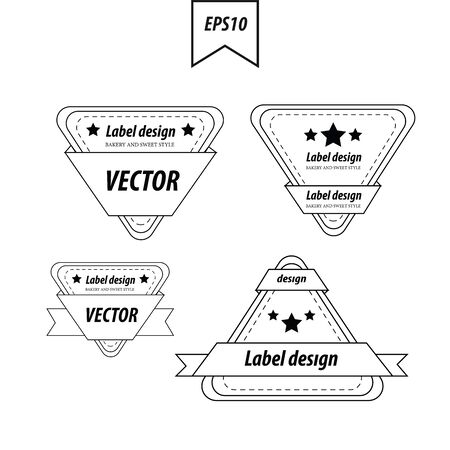 Triangle label line styles setのイラスト素材