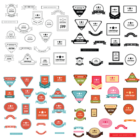 Set Of Label Design set 4 styleのイラスト素材