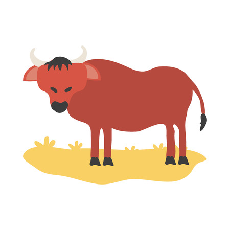 Gaur isolated on whiteのイラスト素材
