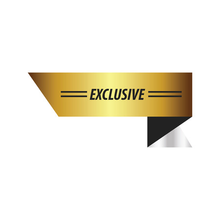 Design Ribbon EXCLUSIVE  Gold, silverのイラスト素材