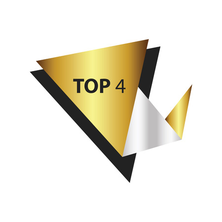 top4 Text in Label  Gold, silverのイラスト素材