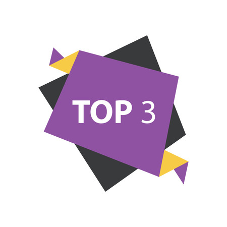 top3 Text in Label  Purple, yellow, blackのイラスト素材