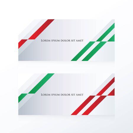 abstract banner design  red, greenのイラスト素材