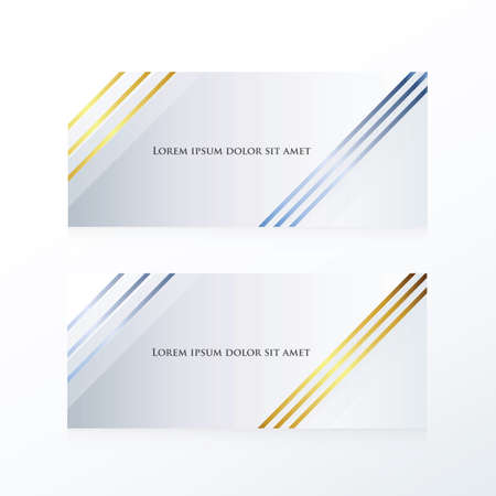 abstract line banner gold and blueのイラスト素材