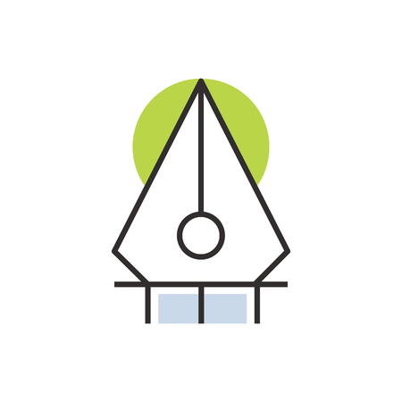 line style Green pen tool  iconのイラスト素材