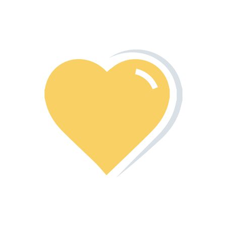 Flat color Vector Heart Iconのイラスト素材