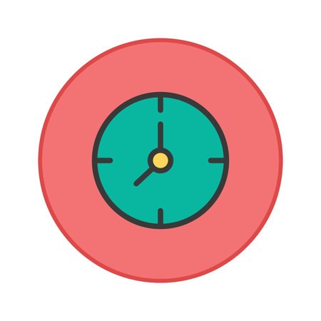 Clock icon design red buttonのイラスト素材
