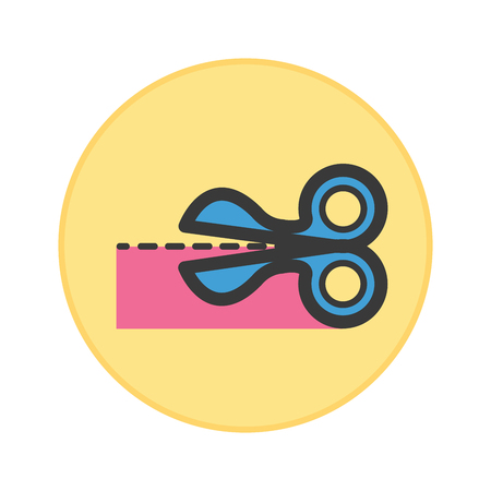 Scissors icon yellow button vector illustration.のイラスト素材