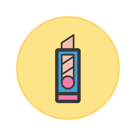 Cutter icon yellow button vector illustration.のイラスト素材