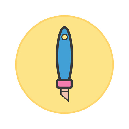 Cutter icon yellow button vector illustration.のイラスト素材