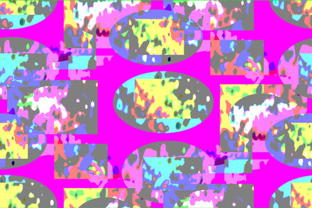 Abstract seamless background in orange, yellow, brown, green, red, blue and white colors colored...