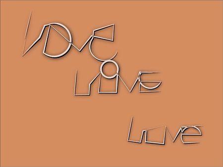 Abstract pattern on brown beige written an unusual type the word loveのイラスト素材