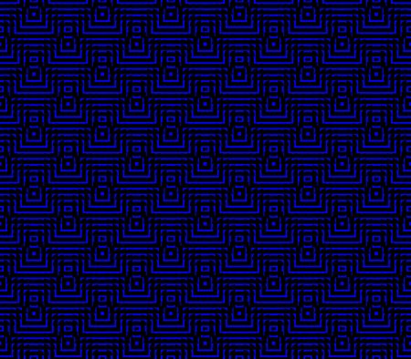 Abstract seamless strips and small squares of black and blue lined in rows to form a continuous patternの写真素材