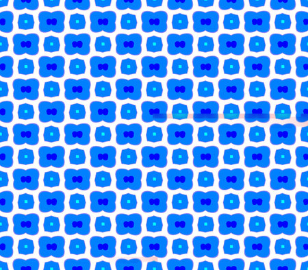 Abstract seamless white pattern with blue background with blue heart