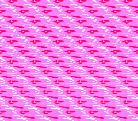 Abstract seamless white and pink spots, lines and rows of holes arranged around the drawingの写真素材