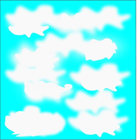 Abstract blue background with large white clouds around the figureのイラスト素材