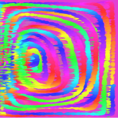 Abstract background of a sea of ??blue and pink and yellow and green flowing paint light and dark spots of the wave throughout the drawingのイラスト素材