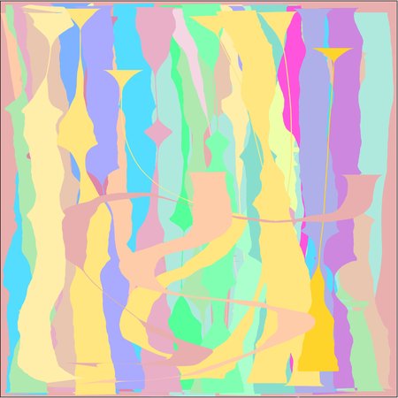 Abstract hand writing textures in green and blue and yellow and pink and brown tones, design for postcards and banners and postersのイラスト素材