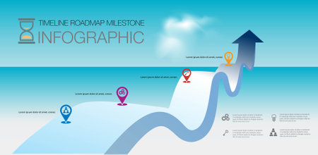 <p>Infographic template for business 4 Steps processes ,Modern Timeline diagram with roadmap milestone and journey concept, for presentation</p>のイラスト素材