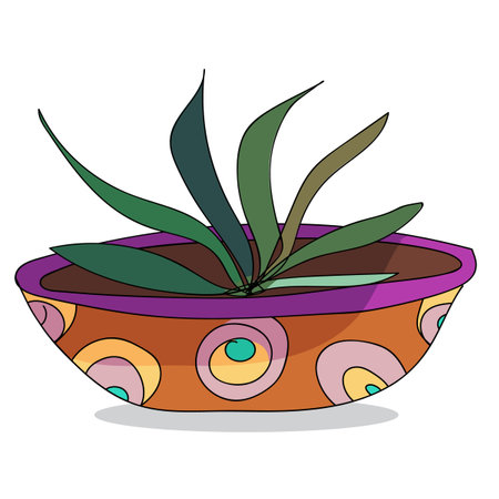 Hand drawn abstract doodle garden flowers vase for decorate layout banner or graphicのイラスト素材