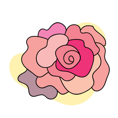Hand drawn rose flower. Vector illustration in doodle style.のイラスト素材