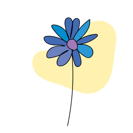 Hand drawn abstract colorful doodle flowersのイラスト素材