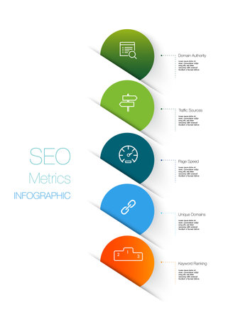 Infographic template for 6 Steps Search Engine Optimization business Modern Sales diagramのイラスト素材